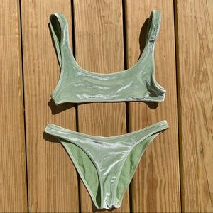Triangl Velvet Bikini Jade Green
